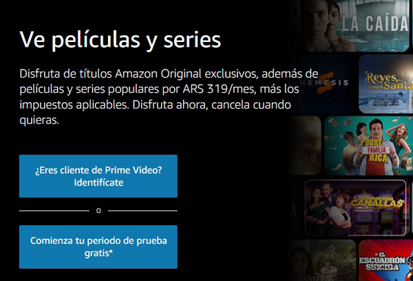 Cuanto cuesta Amazon Prime Video en Argentina