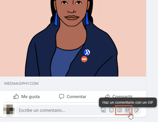 Como subir un GIF a Facebook como un comentario