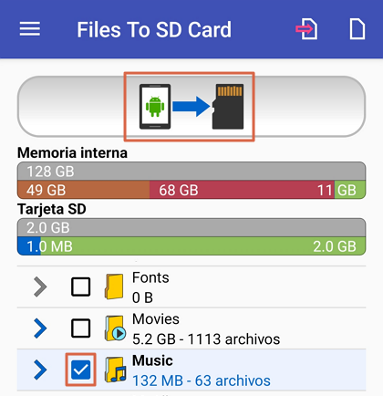 como cambiar el lugar de almacenamiento de whatsapp con archivos a la tarjeta sd usb paso 2