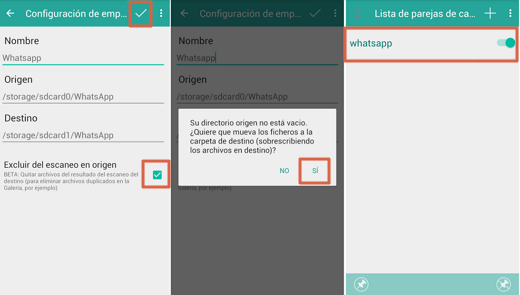 como cambiar el lugar de almacenamiento de whatsapp con foldermount paso 5