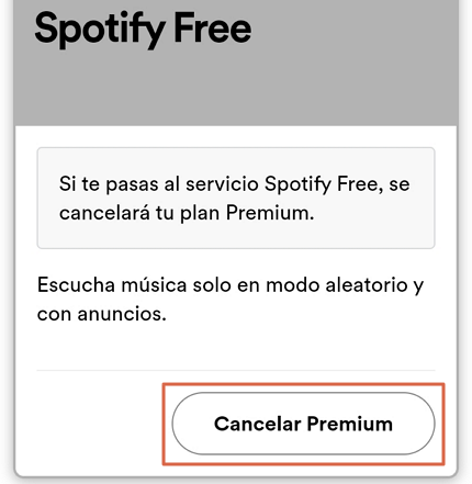 como cancelar spotify premium desde la aplicacion paso 4